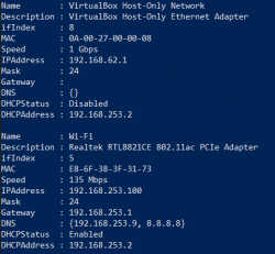 Network information in Powershell